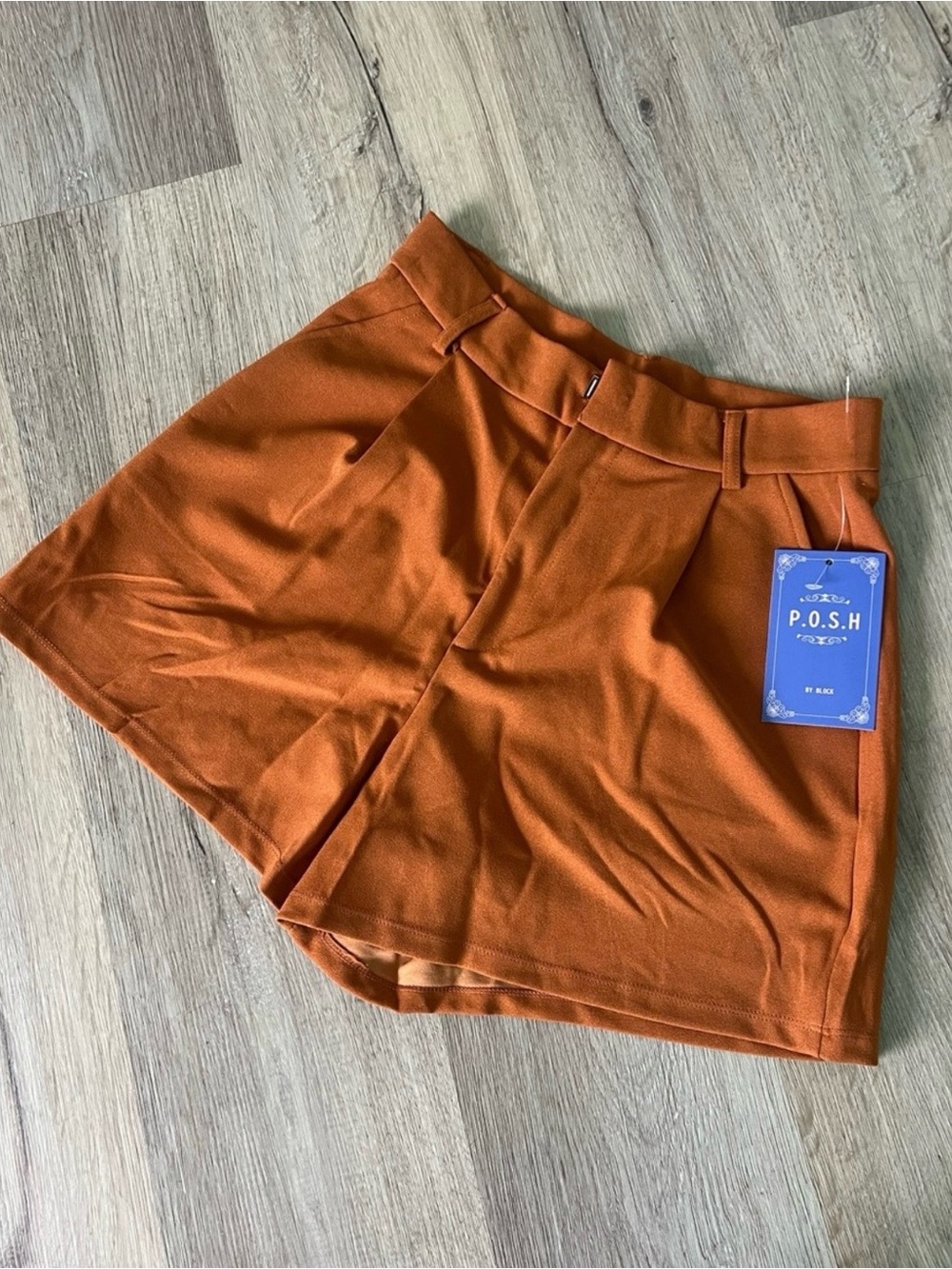 Women's High-Waist Rust Shorts